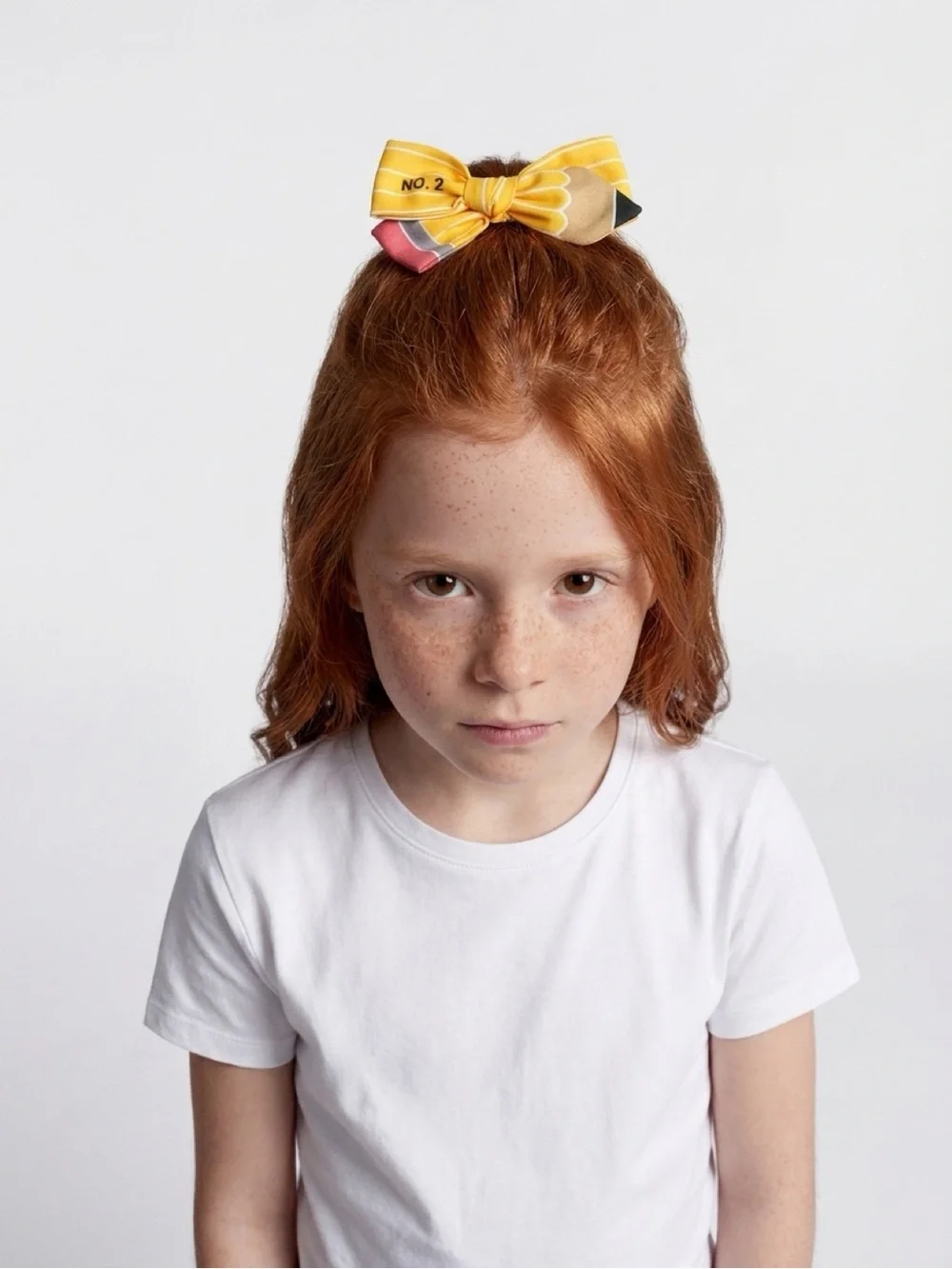 kids Handmade Pencil Hair Tie Back to School Bow Ponytail Holder